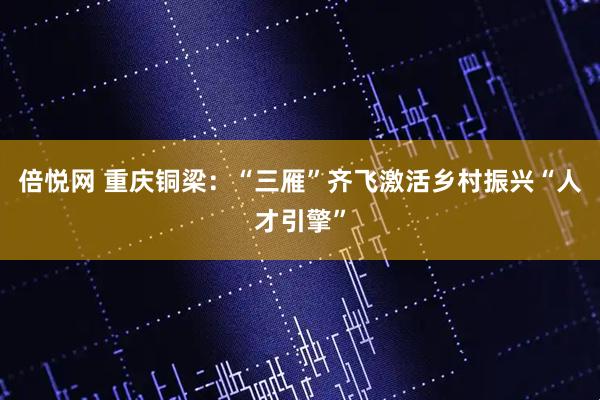 倍悦网 重庆铜梁：“三雁”齐飞激活乡村振兴“人才引擎”