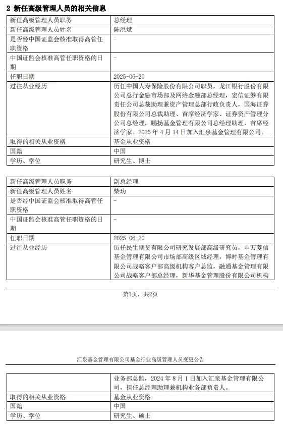 辉煌优配 “救火”队长？首席经济学家陈洪斌出任总经理，汇泉基金能否走出困局